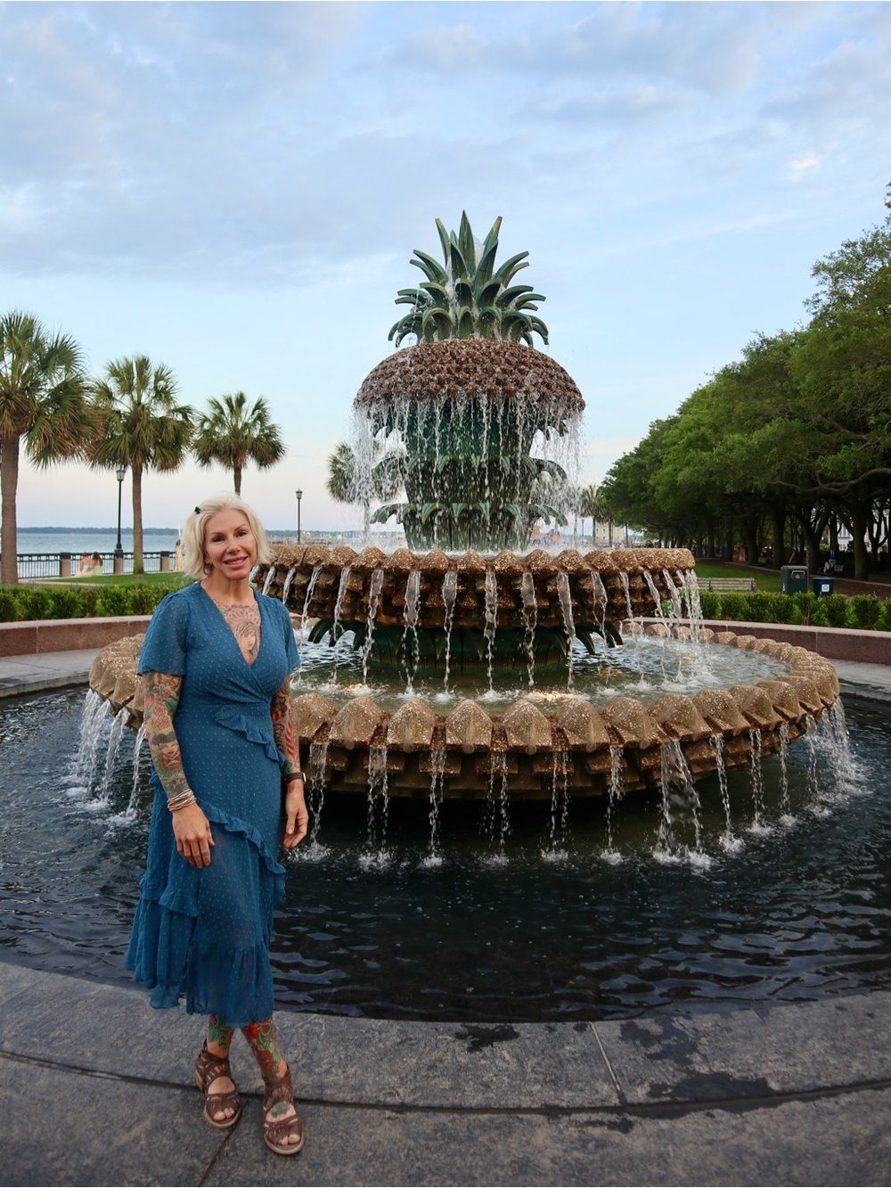 Lulu's Teal Blue Swiss Dot Ruffle Wrap Midi Dress